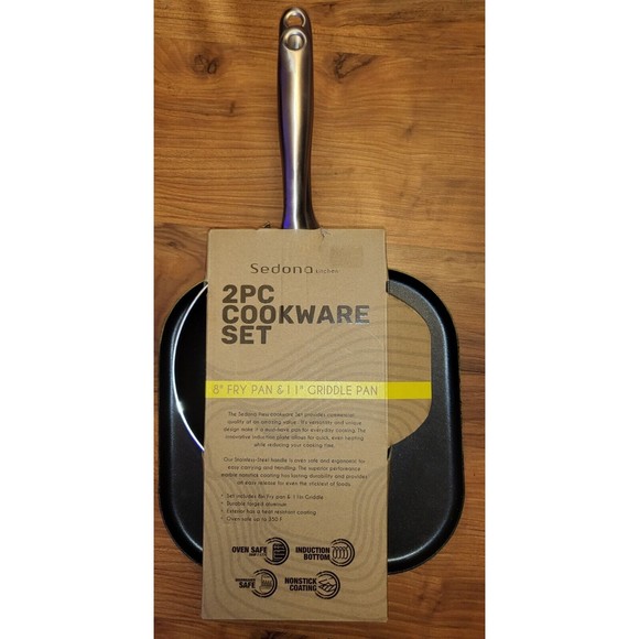 sedona Kitchen Sedona Kitchen 8 Fry Pan And 1 Griddle Pan 2pc